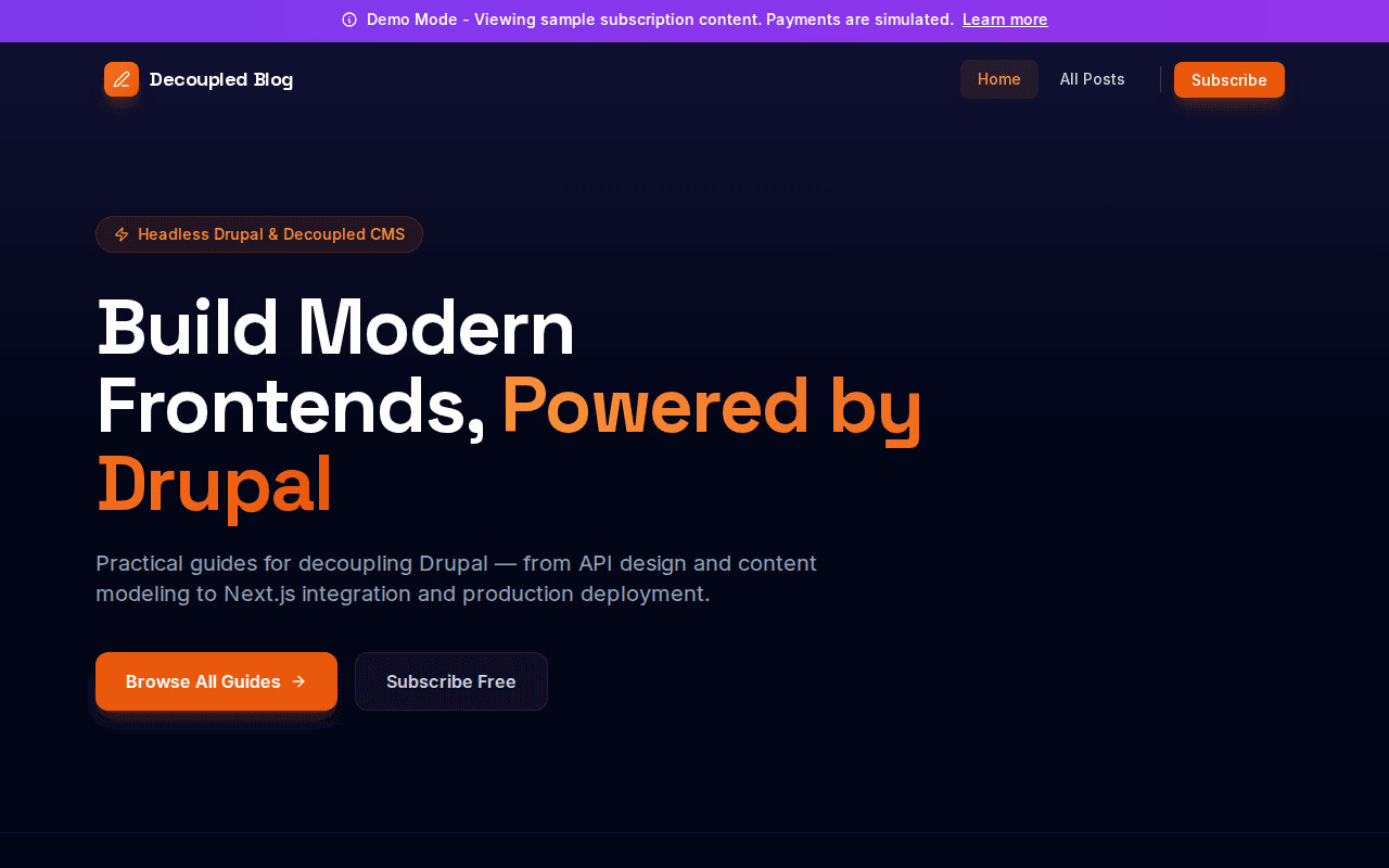 Decoupled Blog screenshot
